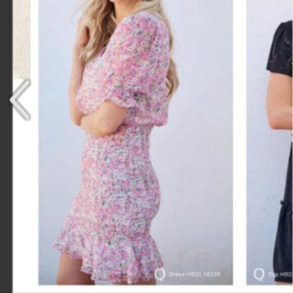 Esqualo Pink Floral Chiffon Dress NWT Sz 4 - Picture 15 of 15